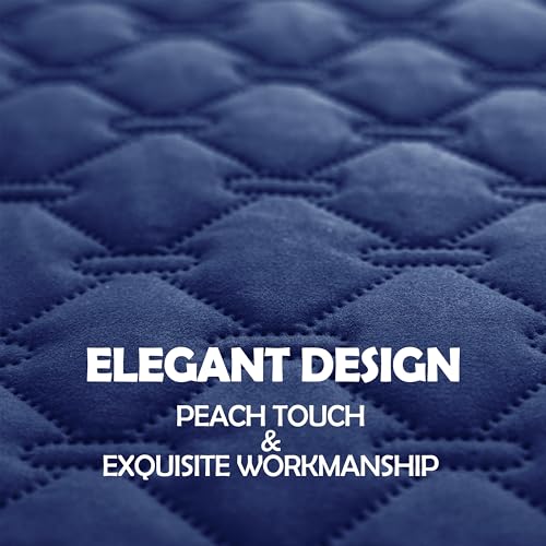 Image of gogobunny 100% Double Sided Waterproof Dog Blanket Soft Pet Bed Cover Reversible Protect Furniture Couch Sofa Car for Puppy Large Dog Cat (Dark Navy /Light Navy, 82x82 Inch (Pack of 1))