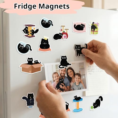 30 imanes decorativos de gato negro Hapric miniatura 4
