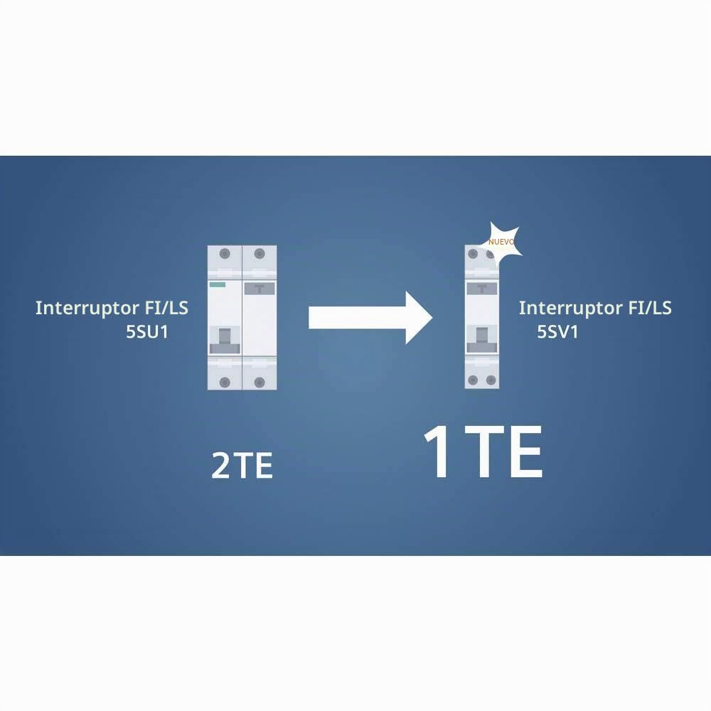 SIEMENS 5SV13166KK16 FI/LS Compacto RCBO 1P+N 6 kA TypA 30 mA B16 230 V, Corriente Residual y protección contra sobrecarga en 1TE (50% de Ahorro de Espacio)