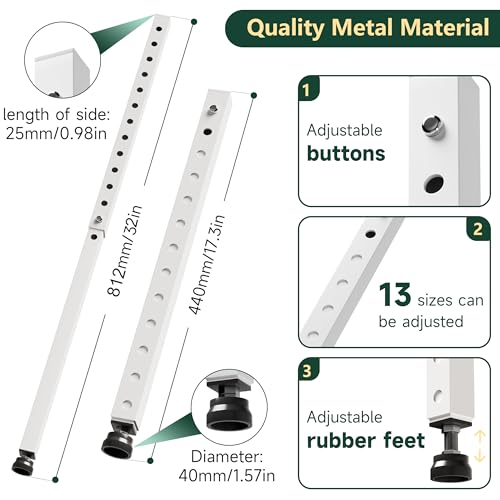 WooFog Adjustable Window Security Bars Vertical, Heavy Duty Sliding Patio Glass Door Lock Bar with Rubber Feet, 17-32 inch Window Safety Stopper for Up and Down Windows -White 1 PCS Patented by WooFog - Image 2