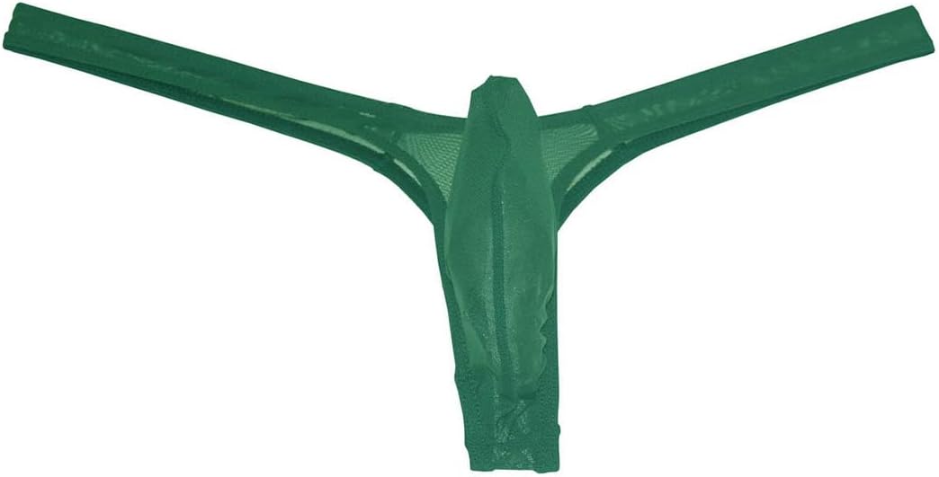 Men's Minimal Coverage Bulge Thong Underwear See-through Mesh Mini Bikini Tangas - Image 3