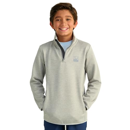HUK Boys' Coldfront+ 1/4 Zip, Performance Fishing Jacket for Kids
