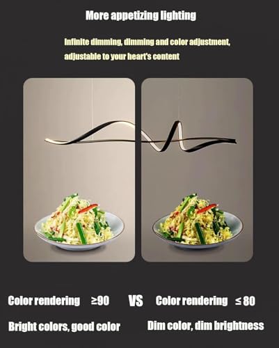 Suspension linéaire LED dimmable avec télécommande pour table à manger et salon moderne - 5