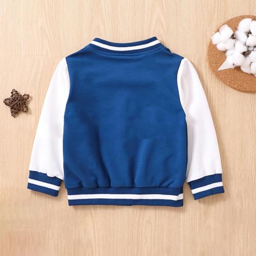 Children's Baseball Jacket Toddler Girls Boys Warm Outwear Long Sleeve Button Down Stand Up Collar Jacket Coats2