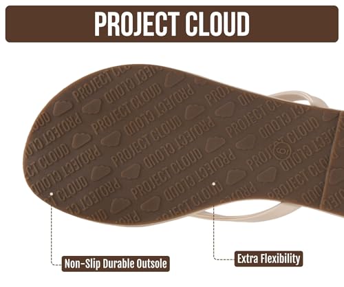 Image of Project Cloud Flip Flops for Women Footwear- Lightweight and Memory Foam Insole Sandals for Women 2026 - Durable Non-Slip Beach Essentials Flats for Women Sandals (Foundations)
