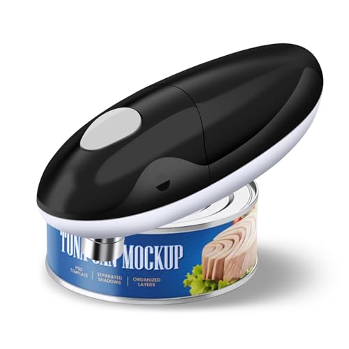 Automatic Electric Can Opener, Battery Operated One-Touch Hands-Free Smooth Edge Opener for Kitchen, Seniors, and Arthritis Users