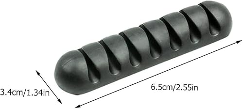 Miniatura 2 de Organizador de cables de gestión de cables, soporte de cable flexible negro para almacenar ordenadamente cables de carga, cables USB y accesorios,