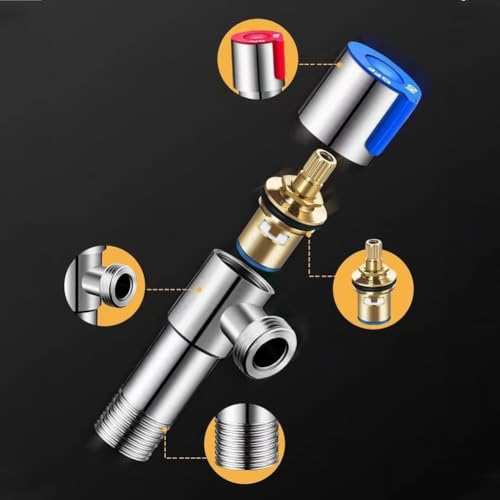 2 Stück Eckventil 1/2 Zoll Selbstdichtend, Eckventil 1/2 Zoll Wandanschluss,Eckregulierventil, Eckventil aus Edelstahl,1/2 Zoll Schlauchanschluss,Eckventil Waschbecken für Kalt Warmwasser Trinkwasser
