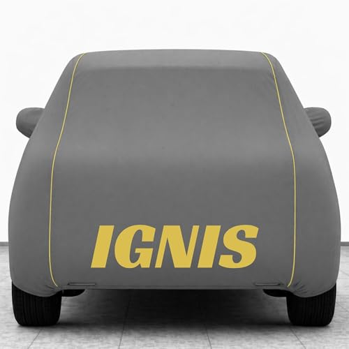 Image of Kings of Cover New Grey 100% Waterproof Ignis Car Cover | Polyester Car Body Cover for Rain & Sun | UV Protection, Dustproof, Scratch Resistant, Windproof, Heat Resistant, Custom Fit