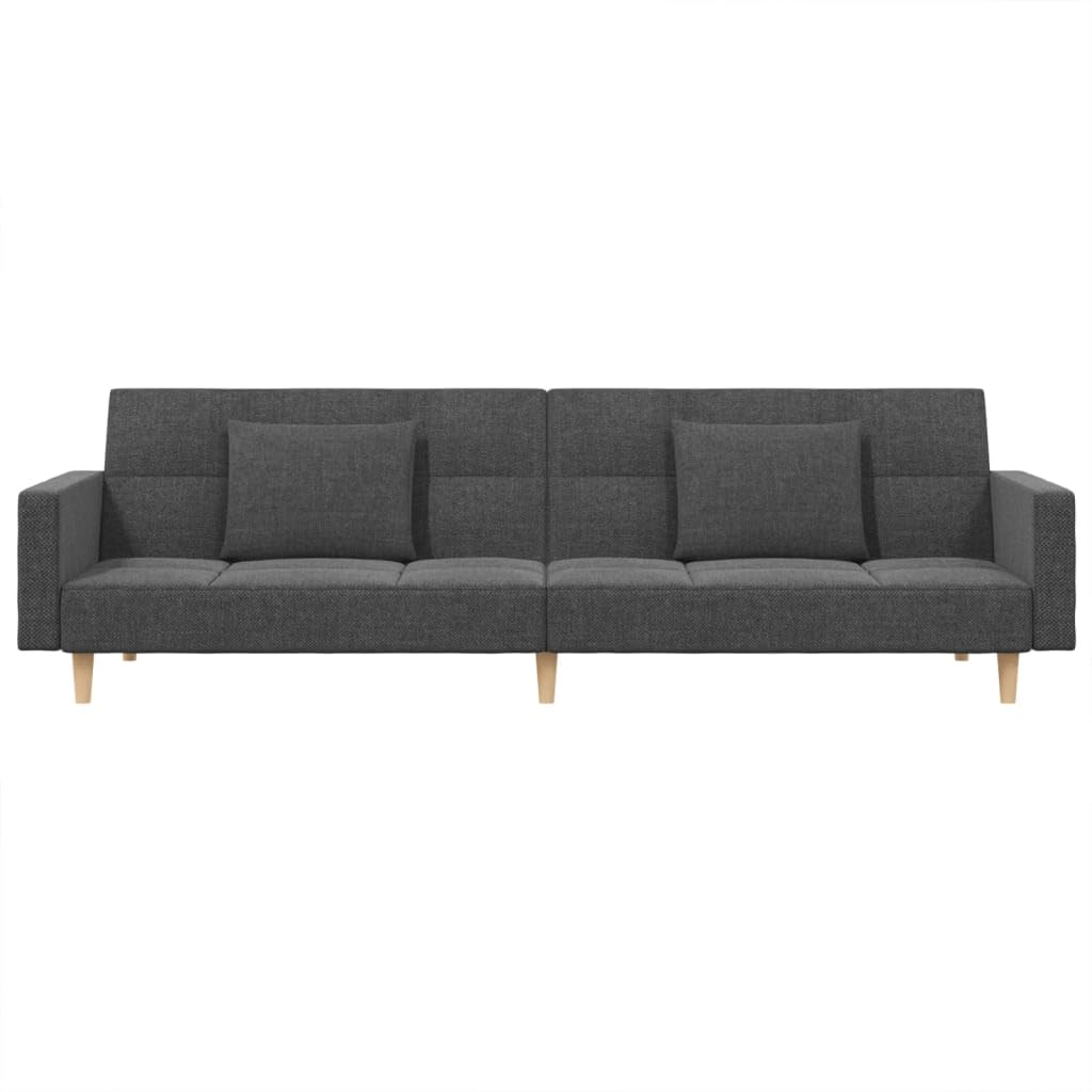 Hommdiy Schlafsofa 2-Sitzer mit 2 Kissen,mit schlaffunktion Hellgrau Stoff