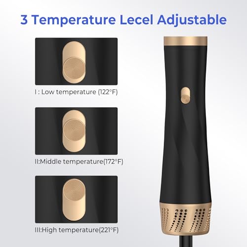 Image of 5 in 1 Blow Dryer Brush Set with Air Curler Wrap Hair Styler, Negative Ionic Hair Dryer Brush, Detachable Hair Tool for Curling, Volumizer,Straightener,Drying