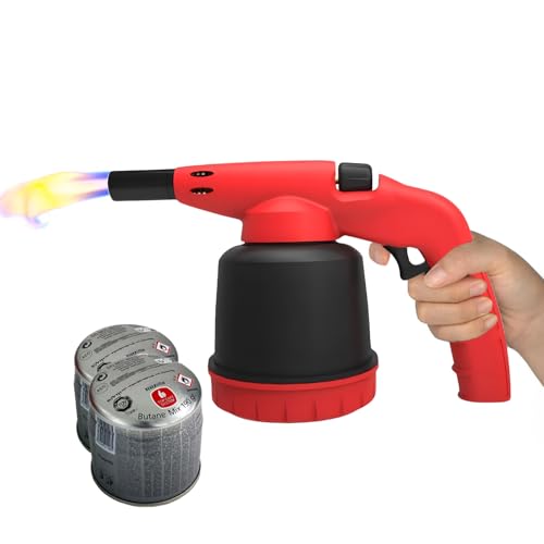 Avilia - Kit Cannello a Gas con Accensione Automatica e 2 Cartucce da 190g Incluse, Lampada per Saldare Compatta per Uso Professionale e Domestico, Pronto all’Uso con Corpo Ergonomico e Sicuro