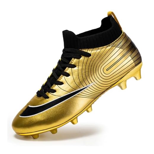GEXECEUSS Soccer Boots Shoes for Big Boy Lightweight Mens Cleats Turf Football High Top Ankle Boots for Indoor Outdoor Competition Training