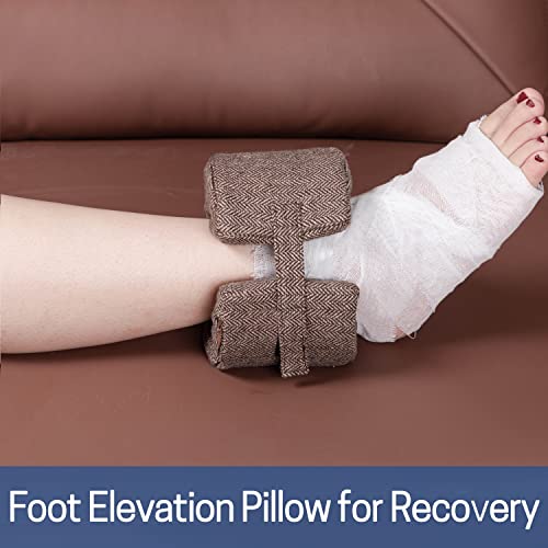 Image of SWISSELITE Foot Elevation Pillow Ankle Heel Protector Wedge Foot Support Cushion Anti-Bedsore Zipper Removable Cover Sleeping Rest - Nursing Cushion for Recovery
