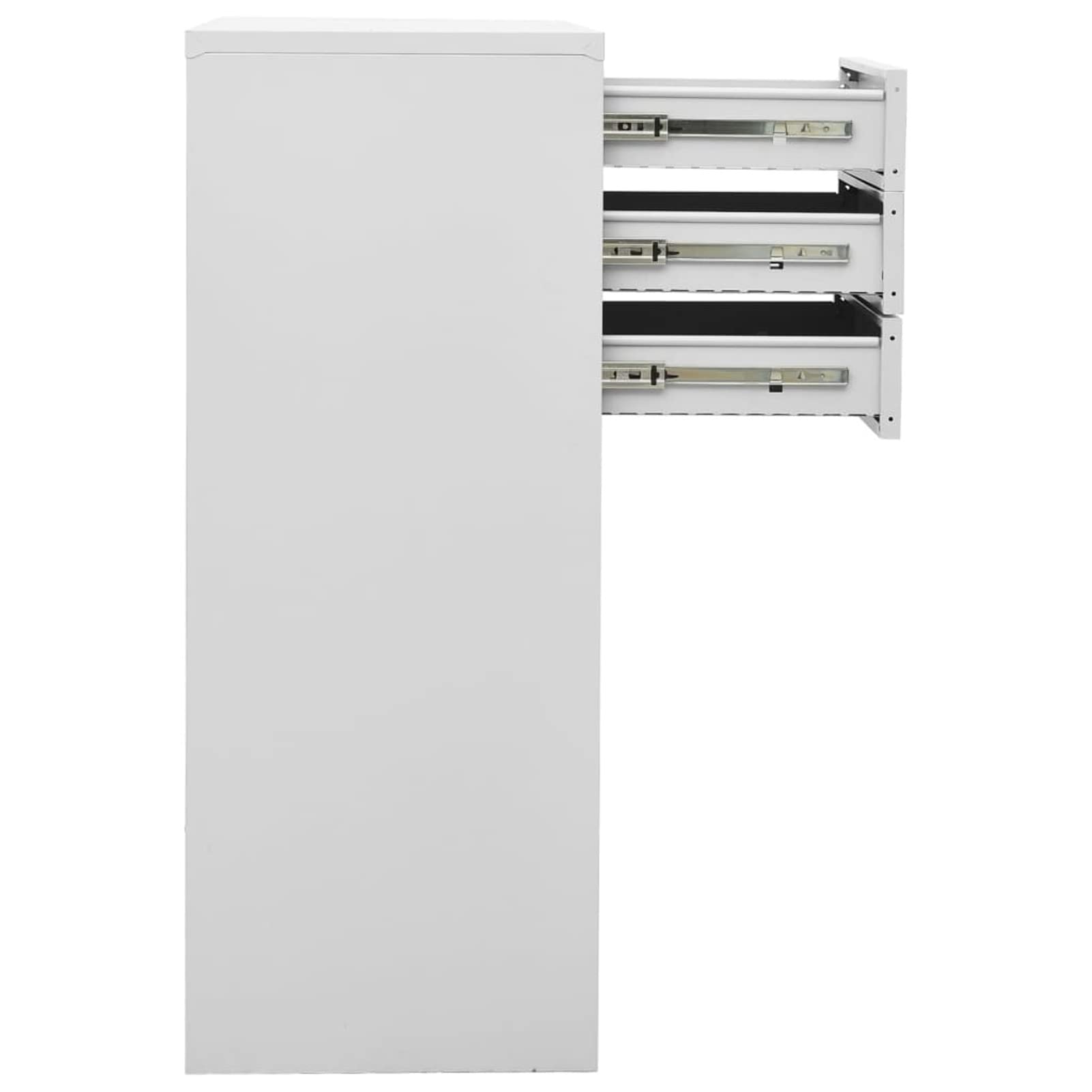 Gecheer Armadio per Ufficio, Design a Schedario, Grigio Chiaro, Acciaio, Vano Interno, Ripiano Regolabile, Cassetti con Guide, Cuscinetti a Sfera, 90x40x102 cm for Ufficio