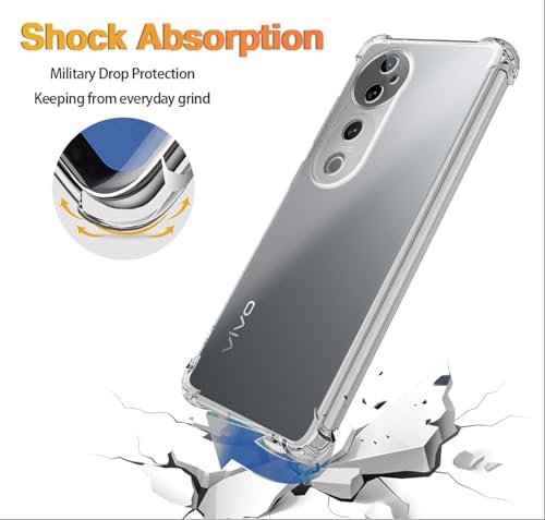 Image of Lustree Compatible with vivo V40E 5G Back Cover| Clear + TPU Case with 4 Corner Air Cushion Protection & Camera Protection | Slim& Stylus Cover for vivo V40E 5G