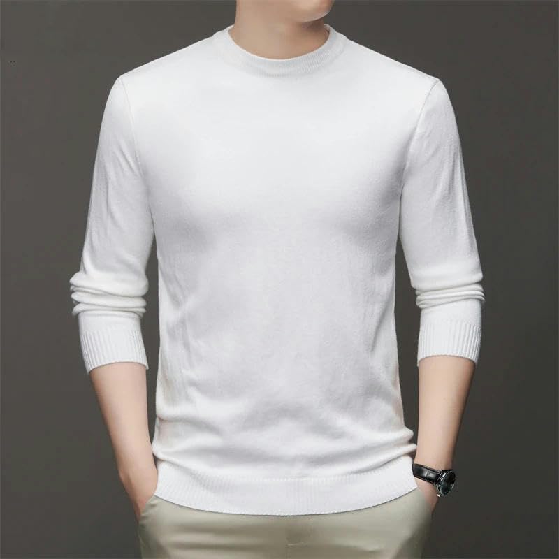 Men's High Neck Solid Color Sweater Soft Warm and Comfortable Men's Long Sleeved Sweater3