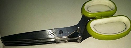 Newlineny Heavy Duty Stainless Steel 10-Blade Gourmet Herb Scissors With Blades Guard Cover Cleaner #TOP3
