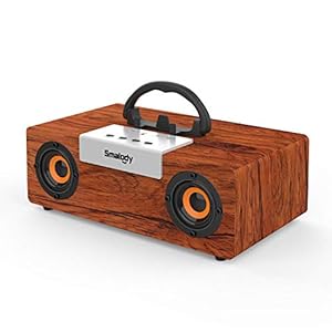 Smalody Retro Bluetooth-luidsprekers, 50 W draagbare houten draadloze luidsprekers 12 uur speeltijd, krachtige bas, TF-kaart, USB-weergave – luidsprekers voor feest, buiten
