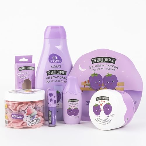 Las Consentidas –Set de Regalo Mujer con Cuidado de la Piel para Niña, Skincare con Crema Corporal, Eau de Toilette, Manteca Hidratante, Aceite de Labios, Mascarilla Facial y Gel de Baño Aroma Mora