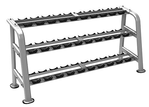 Fitness First Dumbbell Rack, Gray, Holds 15 Pairs