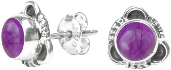 Gemstone Post Stud Earrings 925 Sterling Silver Gemstone Stud Earrings For Girls Women Jewellery