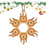 Ornamento del fiocchi di neve in legno di culo da gatto - Festivo Cat Snow Wood Charm per zaino, portachiavi, finestra, porta, portico, specchio per auto e display per l'arredamento delle vacanze