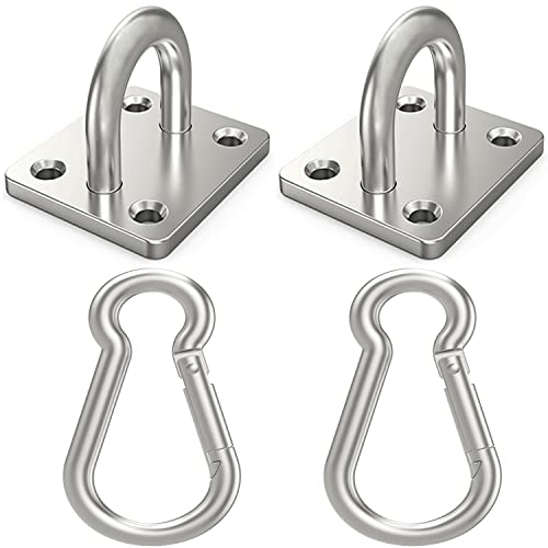 Amazing 🔥 4 Pcs 304 Stainless Steel 2 x 1.6 Inch Pad Eye Plate Hooks with Screws and 304 Stainless Steel 3 Inch Snap Hook, for Suspension, Ceiling Hooks, Marine Application Hardware Hook Buy 1 get 1 4 Pcs 304 Stainless Steel 2 x 1.6 Inch Pad Eye Plate Hooks with Screws and 304 Stainless Steel 3 Inch Snap Hook, for Suspension, Ceiling Hooks, Marine Application Hardware Hook