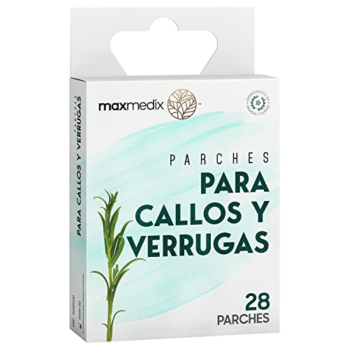Eliminador de Verrugas de Ácido Salicílico Maxmedix - 28 Parches - Verrugas Comunes y Plantares, Callos - Aprobado y Testado por Dermatólogos - Natural e Indoloro