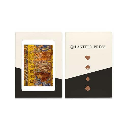 Lantern Press Florence Italy Byzantine Saints Mosaic Poker 52 Cartas miniatura 4