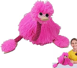 Ostrich Marionette Toy,Pull String Puppet Ostrich,Ostrich Puppets Hand Marionette Puppet Hand Made Ostrich Marionette Puppets String Doll Parent-Child Interactive Toys, Pink
