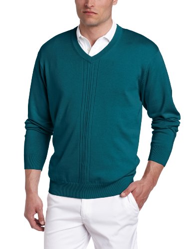 Greg Norman Collection Men's Drop Needle Textured V-Neck Sweater