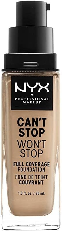 NYX Professional Makeup – Can’t Stop Won’t Stop Full Coverage Foundation – Soft Beige Medium with light undertone