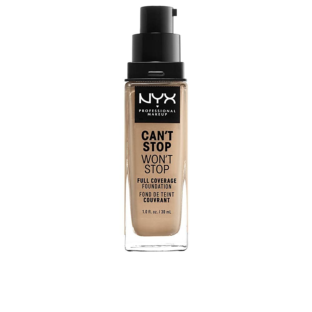 NYX PROFESSIONAL MAKEUPCan't Stop Won't Stop Full Coverage Foundation, Long Lasting, Waterproof, Vegan Formula, Matte Finish, Shade: Soft beige