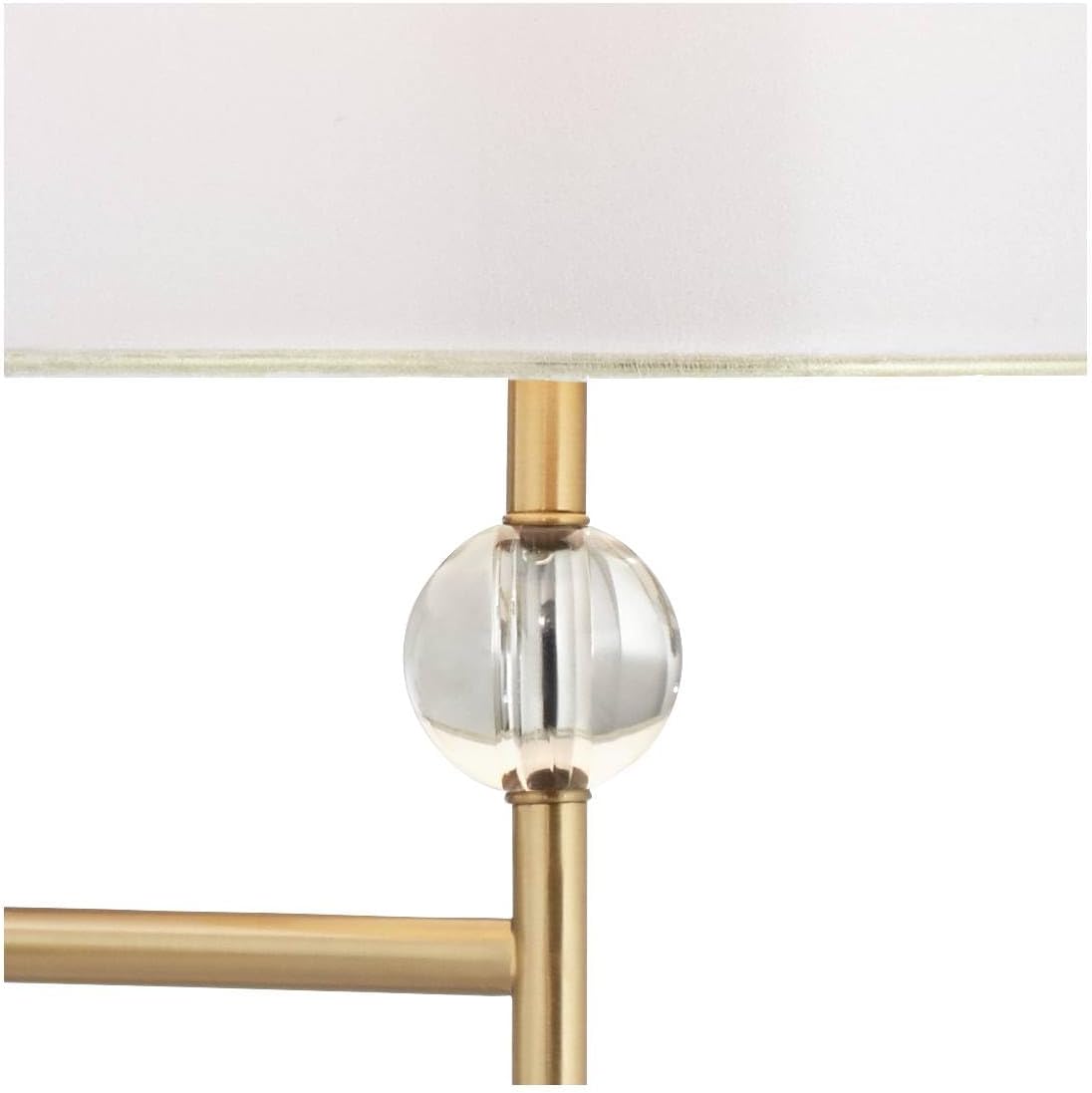 Possini Euro Design Kohle Modern Swing Arm Wall Lamps Set of 2 Polished Brass Plug-in Light Fixture Sheer White Double Drum Fabric Shade for Bedroom Bedside Reading Living Room Home Hallway Dining