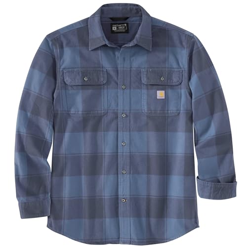 Image of Carhartt Men's Loose Fit Heavyweight Flannel Long-Sleeve Plaid Shirt