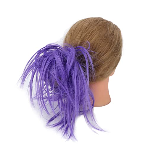 Sonew Ponytail Messy Bun Hairpiece, Women Girls Ponytail Hairpieces Accessories, Soft and Fluffy Hair Extension Bun (Purple) - Image 3
