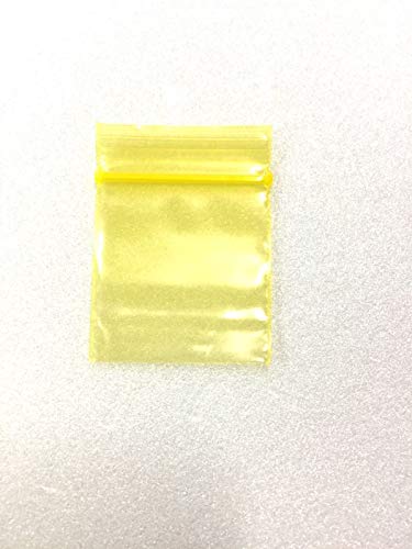 Mini sacs à fermeture éclair jaune 3.2x4.6cm petit sachet plastique zip transparent - 3