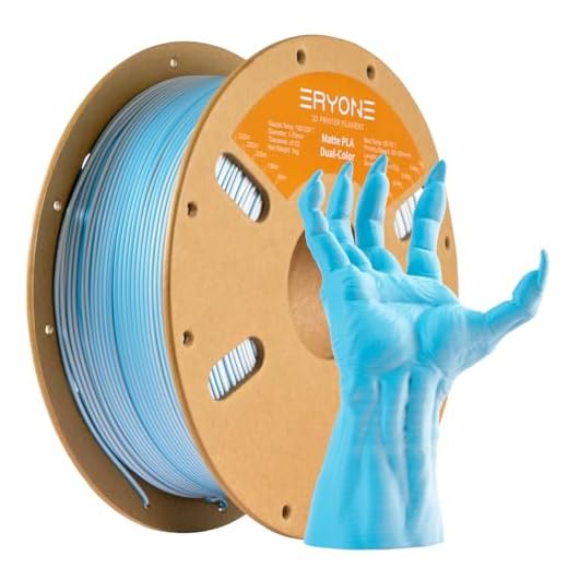 ERYONE Matte Dual Color 3D Printer PLA Filament 1.75 +/- 0.03mm, Matte Bicolor Filament PLA 1KG(2.2LBS) Spool, Blue White