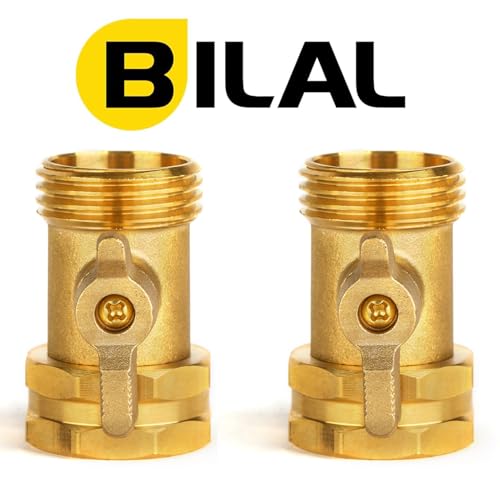 2 Pack Garden Hose Shut Off Valve - Extended Handle - 3/4\" Heavy Duty Solid Brass Hose Connector Water Shut Off Valve Hose Shutoff Valve with 4 Pcs Hose Washers - Thumbnail 5