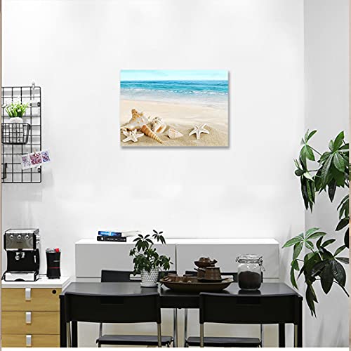 Purple Verbena Art Modern Seashell One Panel Seascape Giclee Pictures Photo Canvas Prints On Modern Stretched And Framed Canvas Wall Art Sea Beach Pictures Artwork For Home Decor Wall Art, 10X14 Inch #TOP5