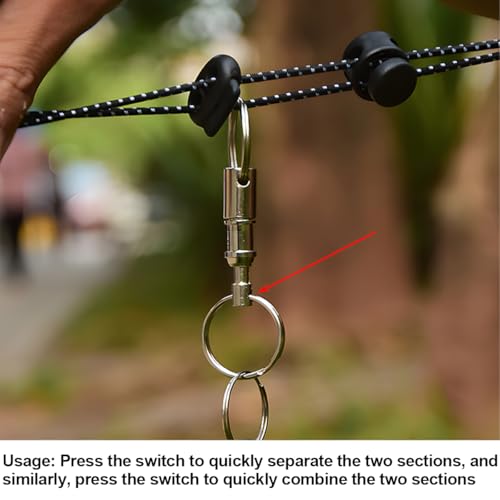 Image of Osilly 4PCS Quick Release Car Keychain, Detachable Auto Pull Apart Key Ring, Dual Split Separate Key Holder, Universal Fit