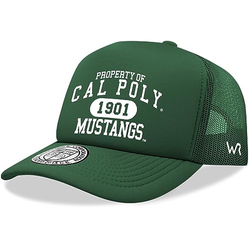Cal State University Poly Mustangs CSUP NCAA Trucker Mesh Snapback Cap Hat Forest Green