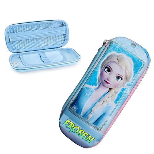 Image of 3D Cartoon EVA Stationery Box Multi-Compartment Pen Pencil case for School Students with Zipper -Best Birthday Gift for Girls Boys & Kids(Frosen EVA Pouch)