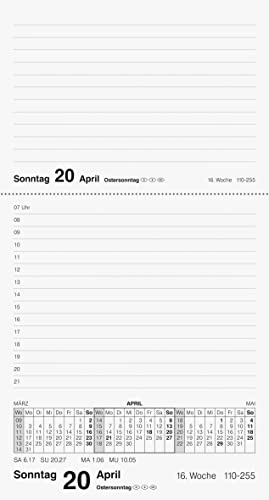 rido/idé Daily calendar model Merker 2024, 1 page = 1 day, sheet size 10.8 x 20.1 cm, dark red, darkred - Image 2