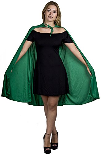 ILOVEFANCYDRESS LADIES GREEN SUPER HERO CAPE HALLOWEEN FANCY