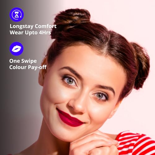 Image of Blue Heaven Get Matte Lipstick | Soft Matte Finish and Lightweight Formula | Intense Pigment | Long-Lasting Lipsticks For Women | 103R | 4gm (Pack of 2)