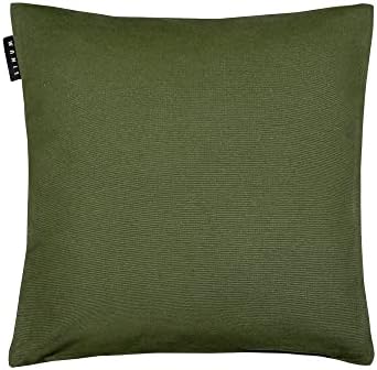 LINUM ANNABELL Cushion Cover 40x40 cm, 100% Cotton, Machine Washable, Dark Olive Green