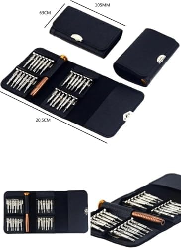 Tornavida Seti Tamir Kiti, Deri Cüzdan Kılıflı, Bilgisayar, Telefon ve Saat Tamir Pratik ve Basit Kit CÜZDANLI - Görsel 5