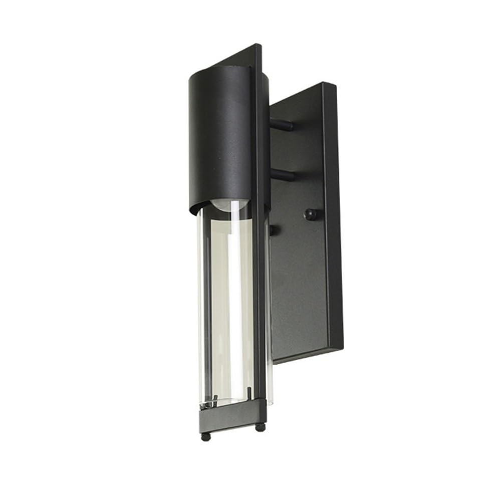 OZBMA Modern Simple Wall Lamp Clear Glass Shade Light Outdoor Long Tube Sconce for Patio Garage Doorway Porch Hallway Aisle